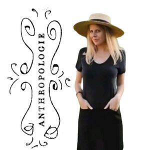 ANTHROPOLOGIE Dolan Left Coast Collection Black Shift Pocket Dress M